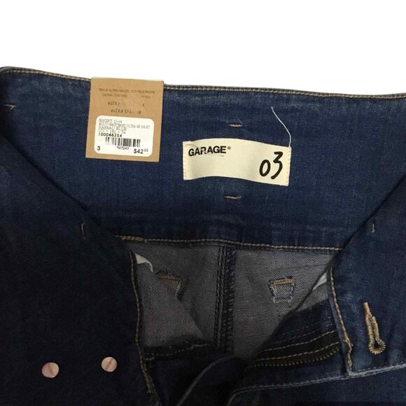 Brand New Garage Ultra High Waisted Denim Blue Jean Shorts - Picture 5 of 6